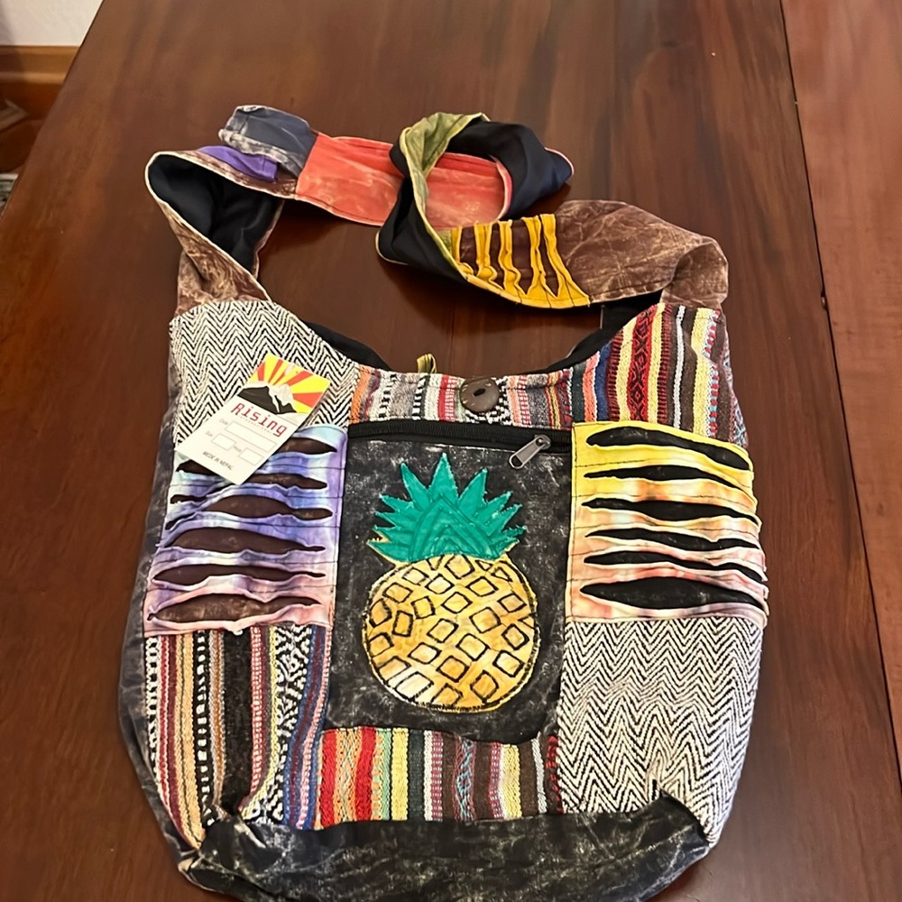 Boho pineapple crossbody patchwork bag